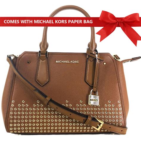 michael kors studded messenger|michael kors leather tote.